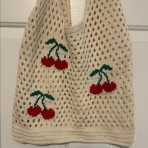 Crochet Cherry Tote Bag